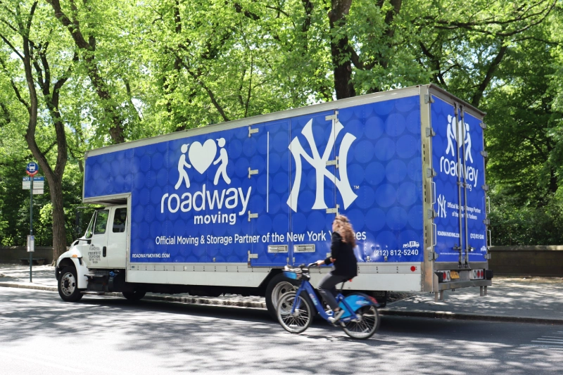 Roadway Moving's truck parked in NYC during a move