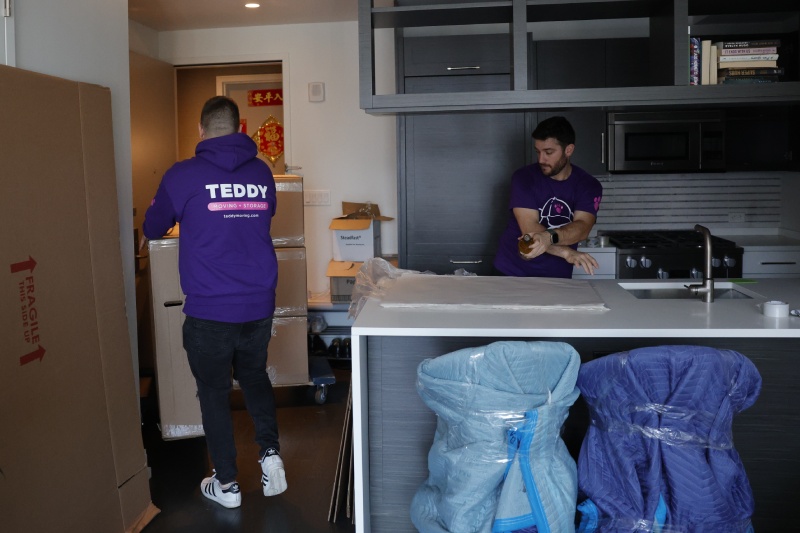 Teddy Moving & Storage's team during a move in an apartment in NYC